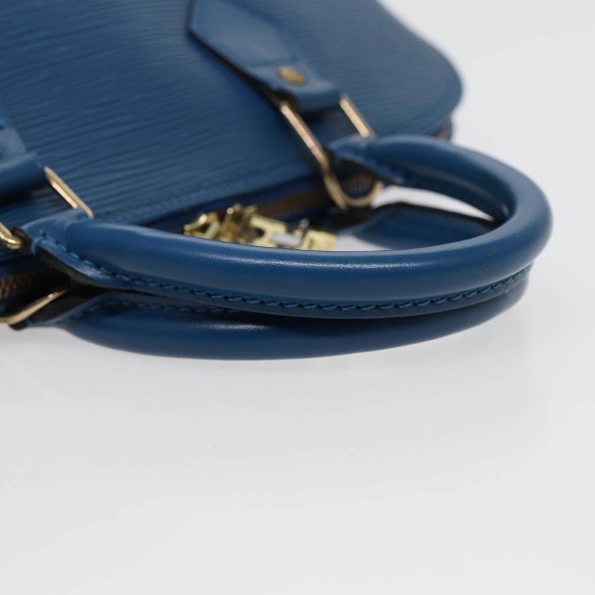 Louis Vuitton Alma, Blue, Leather, handbag