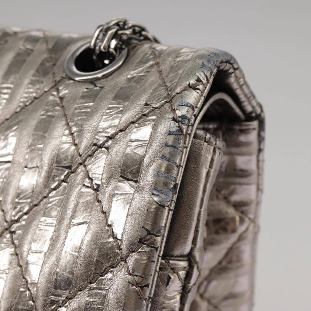 "Chanel 2,55", Silver, Leather, shoulder