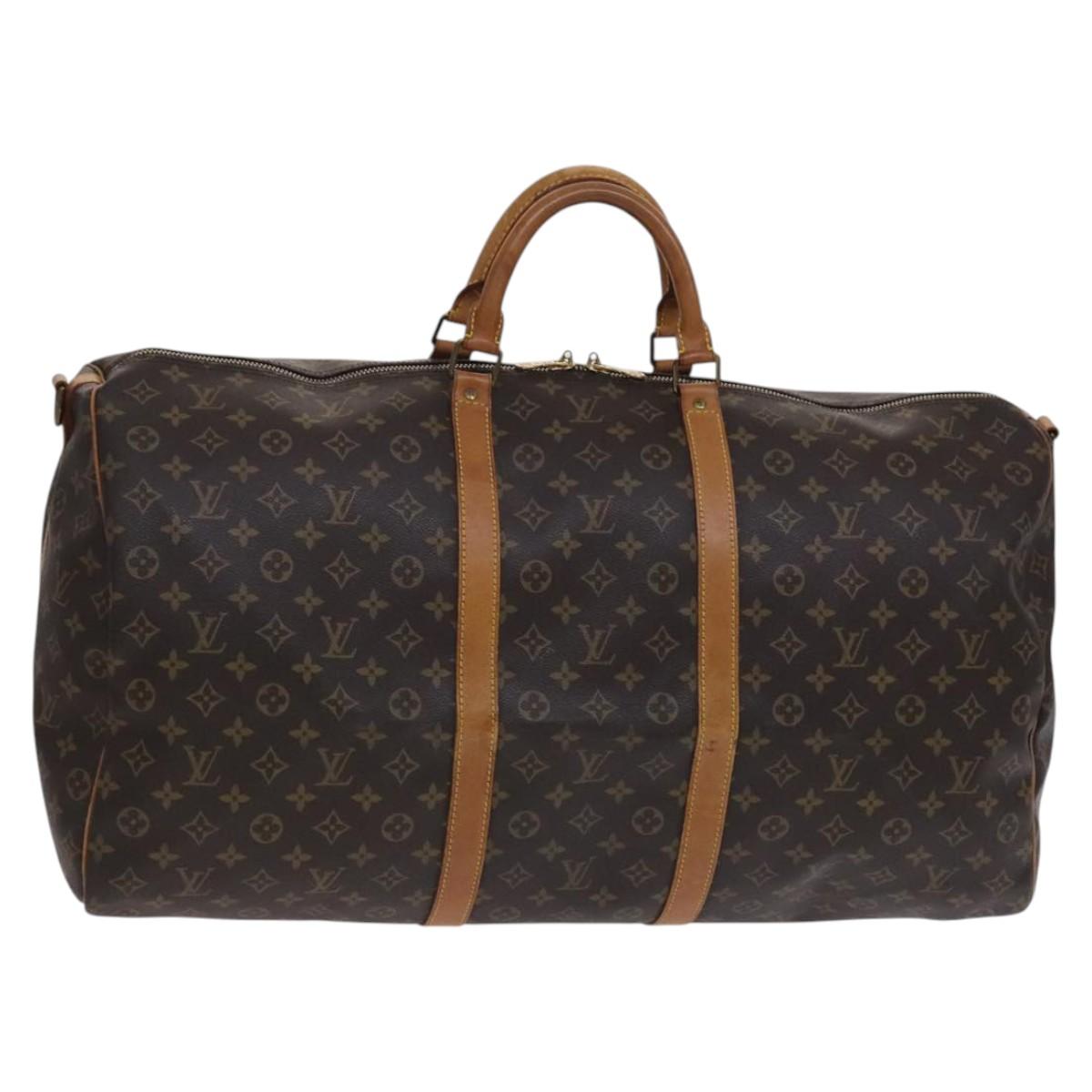 Louis Vuitton Keepall Bandoulière 60, Brown, Canvas, travel
