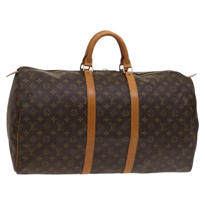 Louis Vuitton Keepall 55, Brown, Canvas, travel
