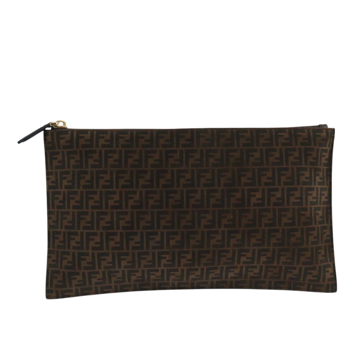 Fendi Zucchino, Brown, Canvas, clutch