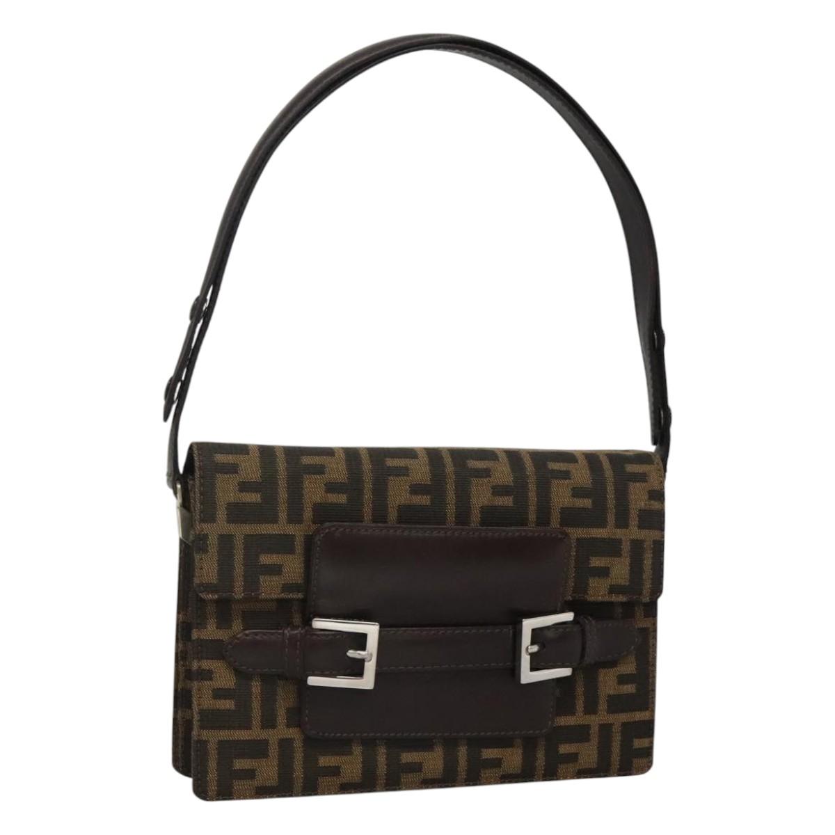 Fendi, Brown, Canvas, shoulder