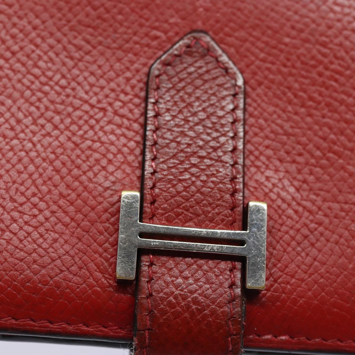 Hermès Béarn, Red, Leather, wallet