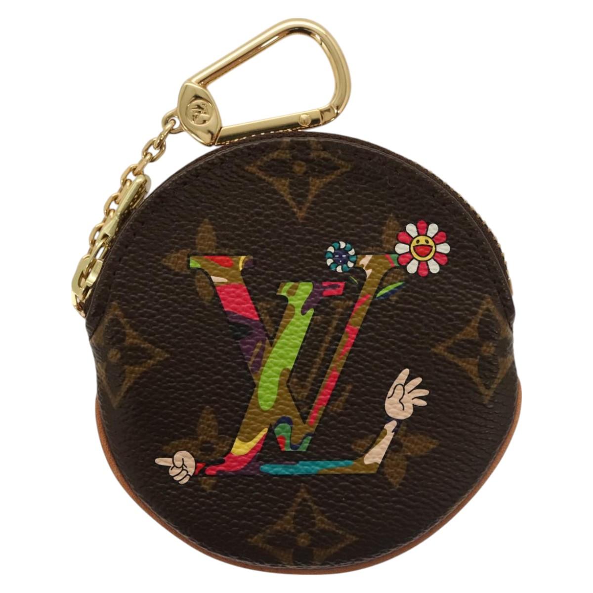 Louis Vuitton Porte Monnaie Rond, Brown, Canvas, wallet