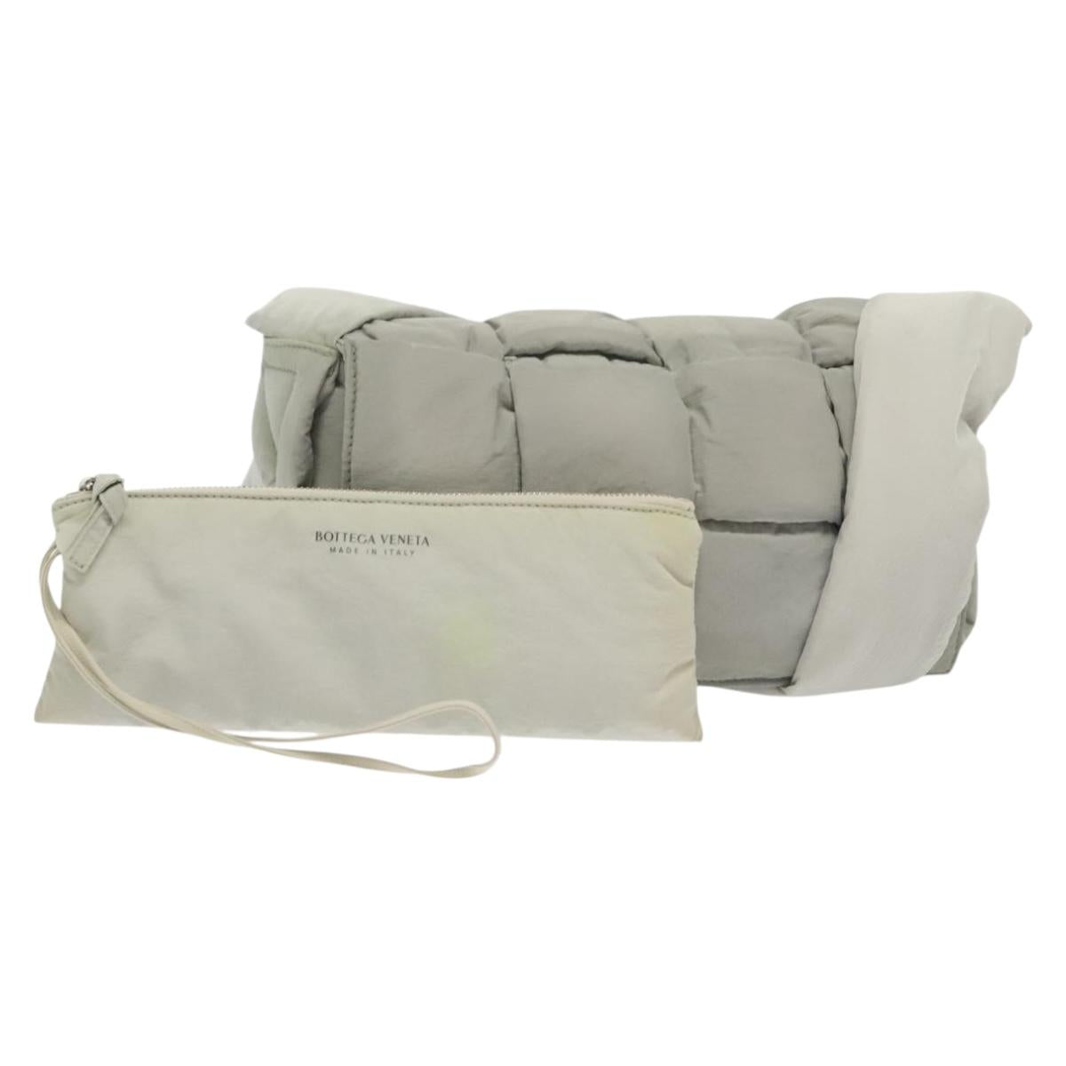 Bottega Veneta Cassette, GRAY, NYLON, shoulder