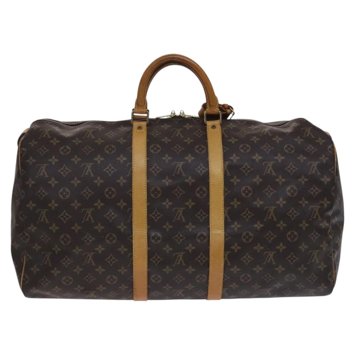 Louis Vuitton Keepall 50, Brown, Canvas, travel