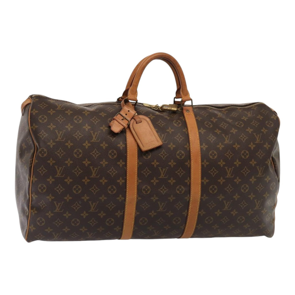 Louis Vuitton Keepall 60, Brown, Canvas, travel