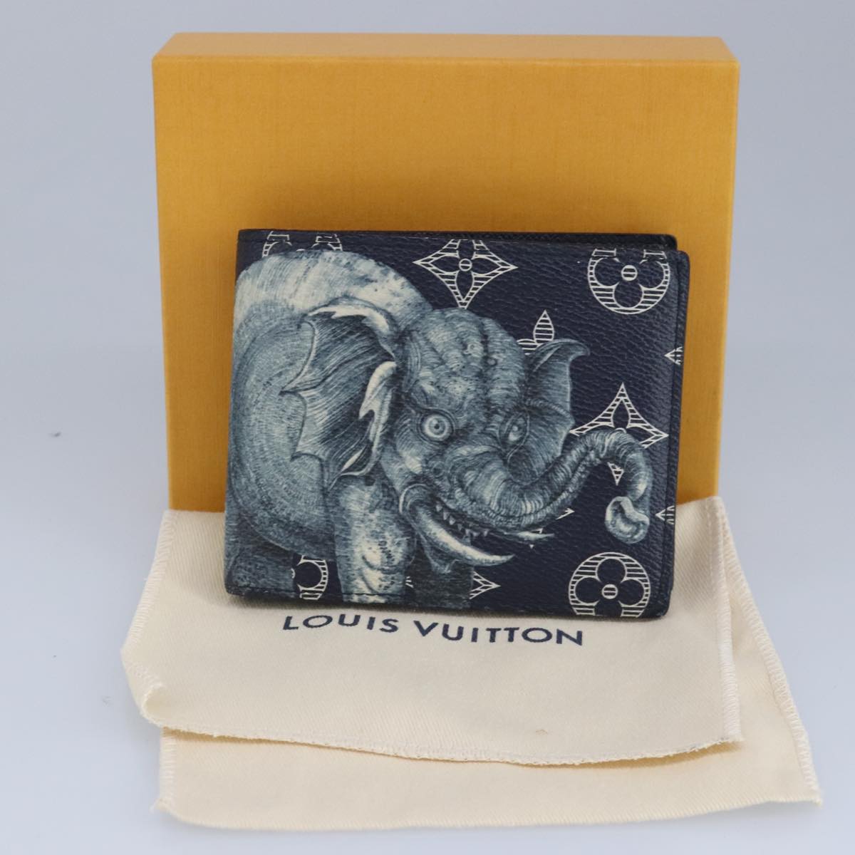 Louis Vuitton Marco, Navy, Canvas, wallet