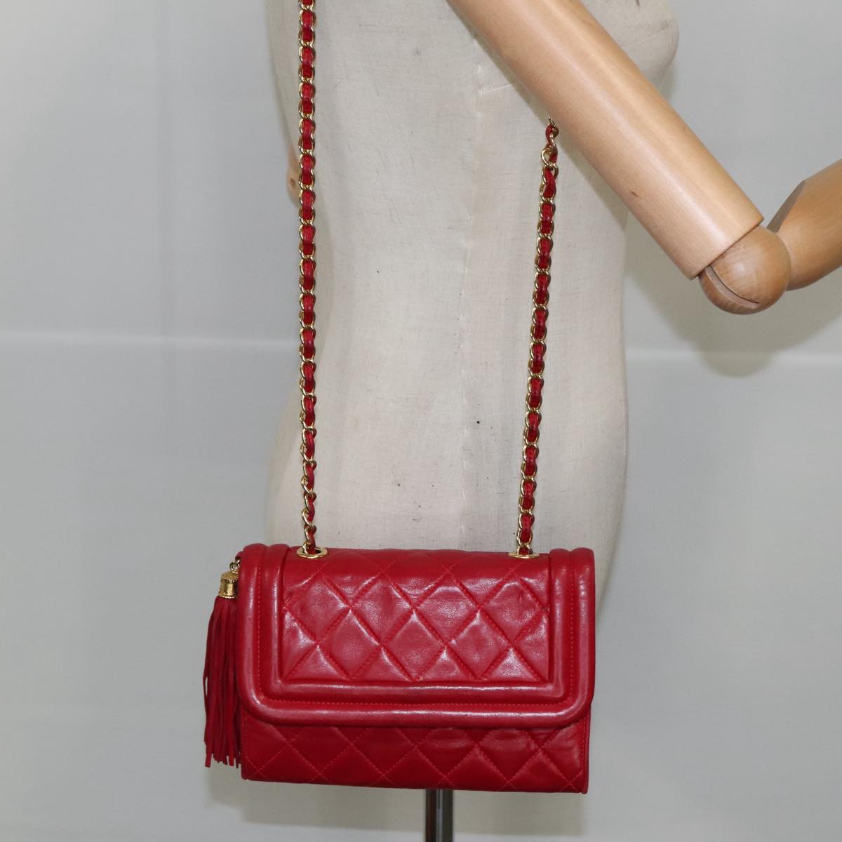 Chanel Cc, Red, Calfskin, shoulder