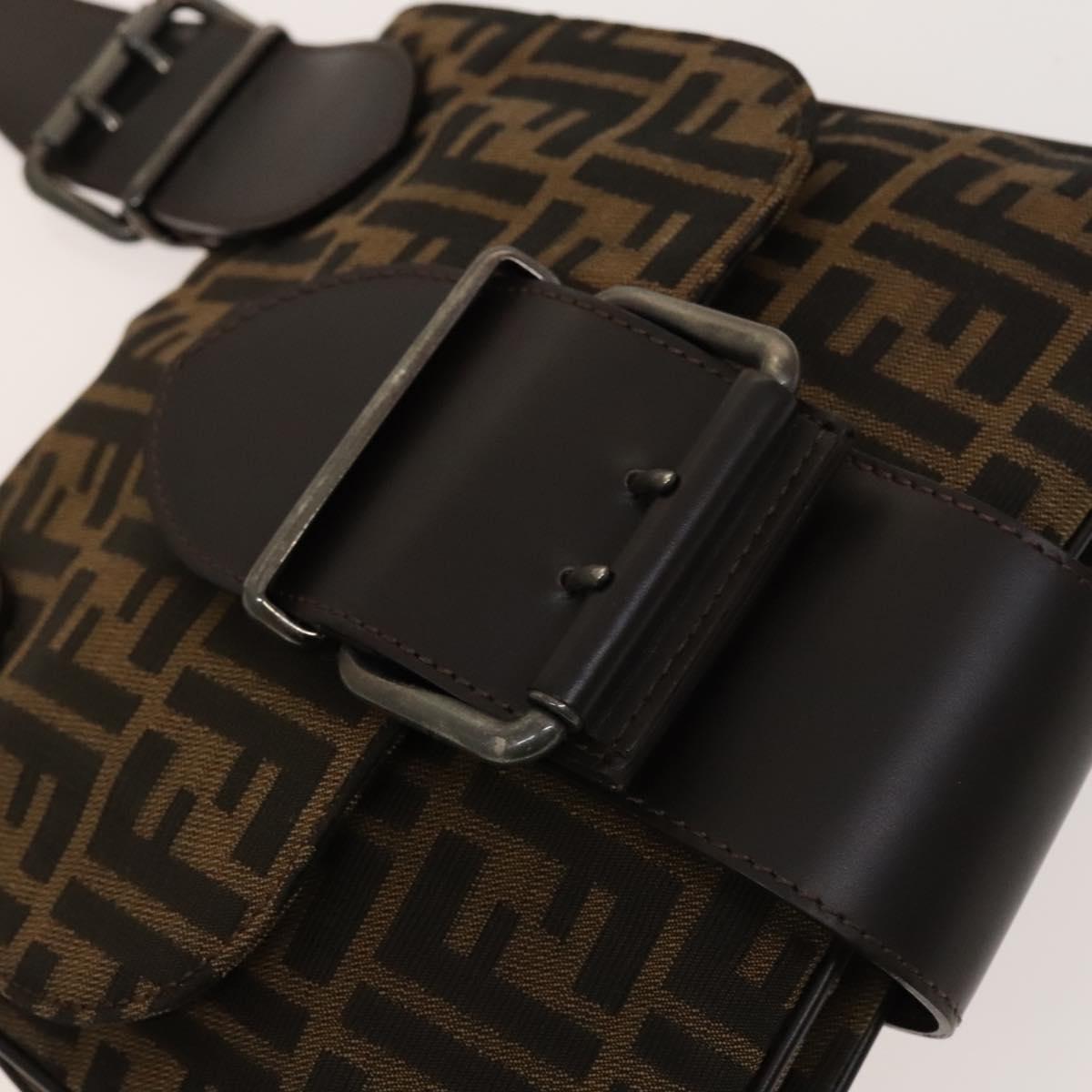 Fendi Zucca, Brown, Canvas, shoulder