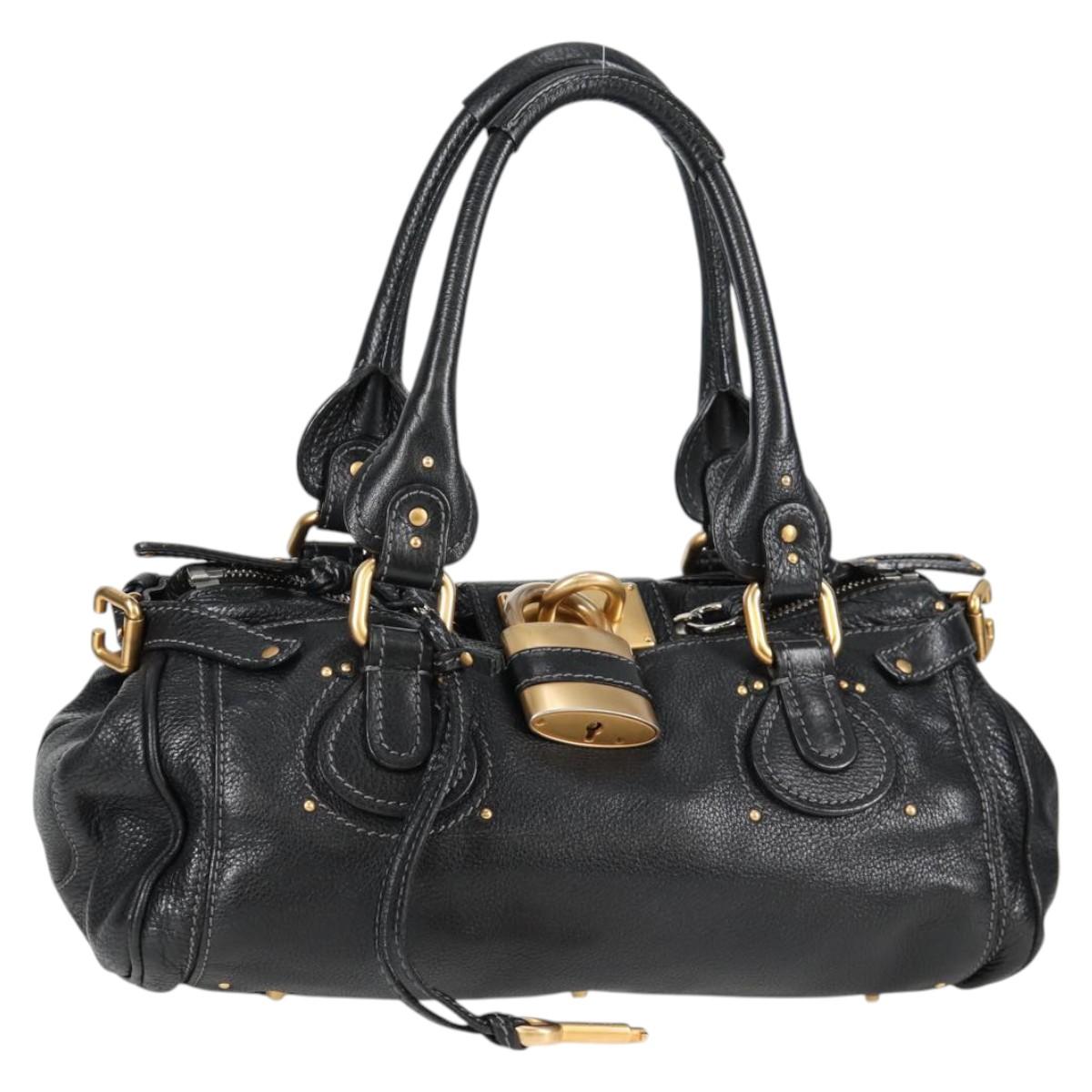 Chloé Paddington, Black, Leather, handbag