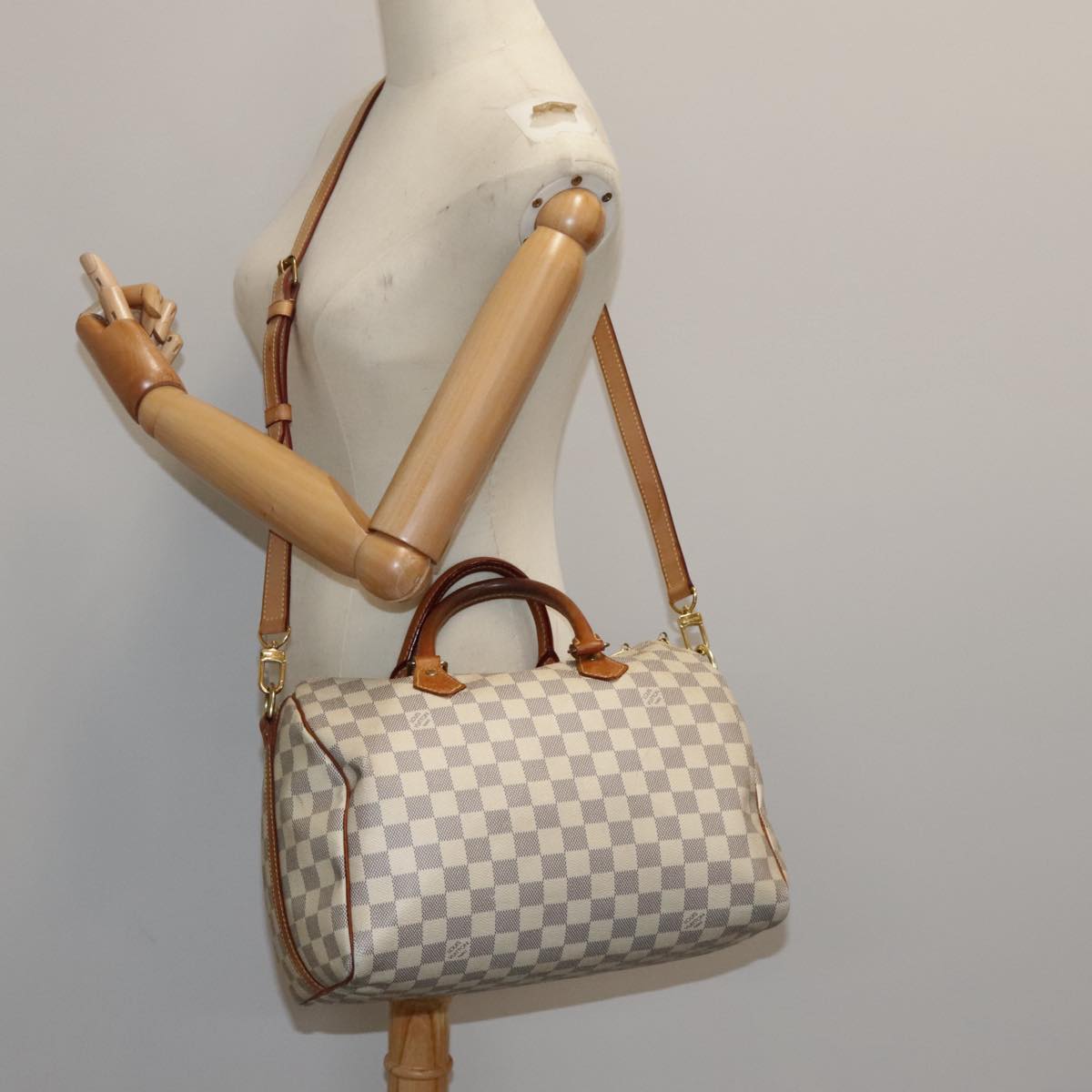 Louis Vuitton Speedy 30, White, Canvas, handbag