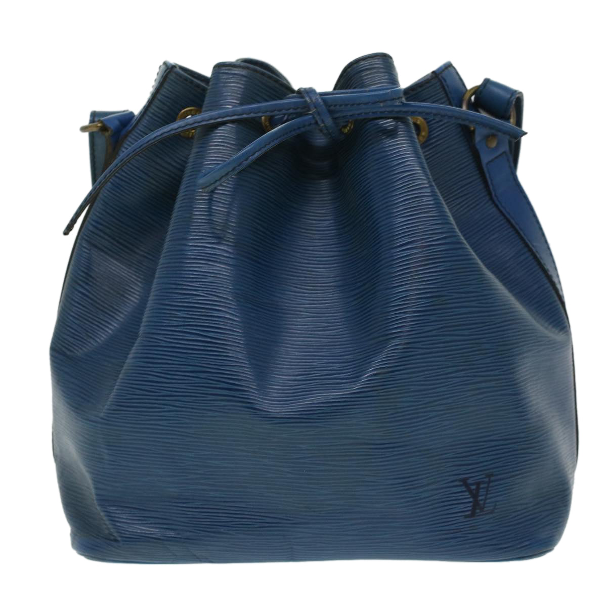 Louis Vuitton Noe, Blue, Leather, shoulder