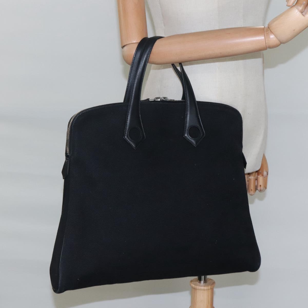Hermès Heeboo, Black, Canvas, handbag