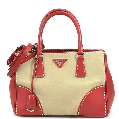 Prada, Beige, Canvas, handbag