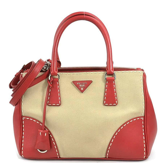 Prada, Beige, Canvas, handbag