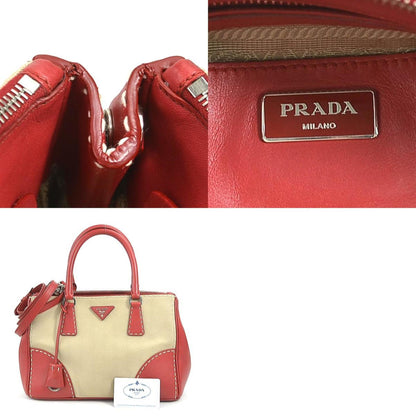 Prada, Beige, Canvas, handbag