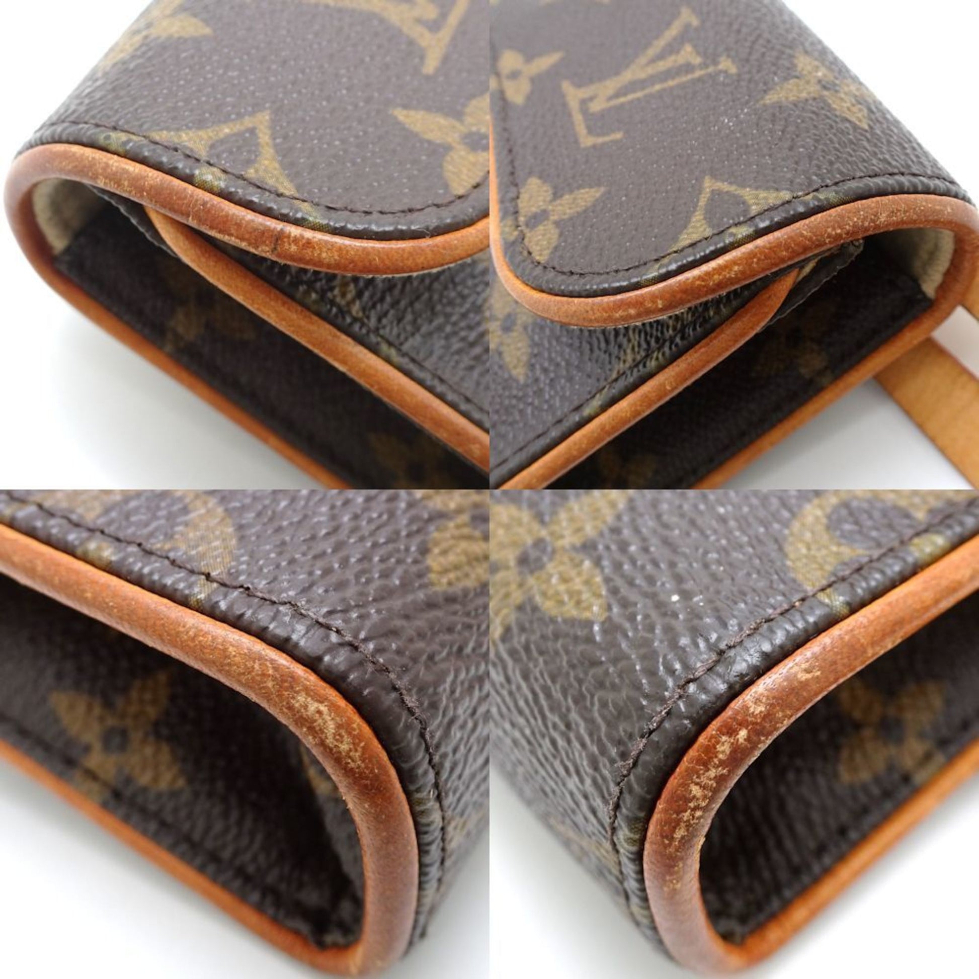 Louis Vuitton Pochette florentine, Brown, Canvas, clutch