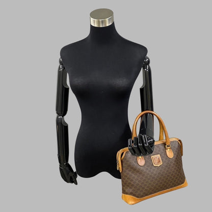 Céline Macadam, Brown, Canvas, handbag