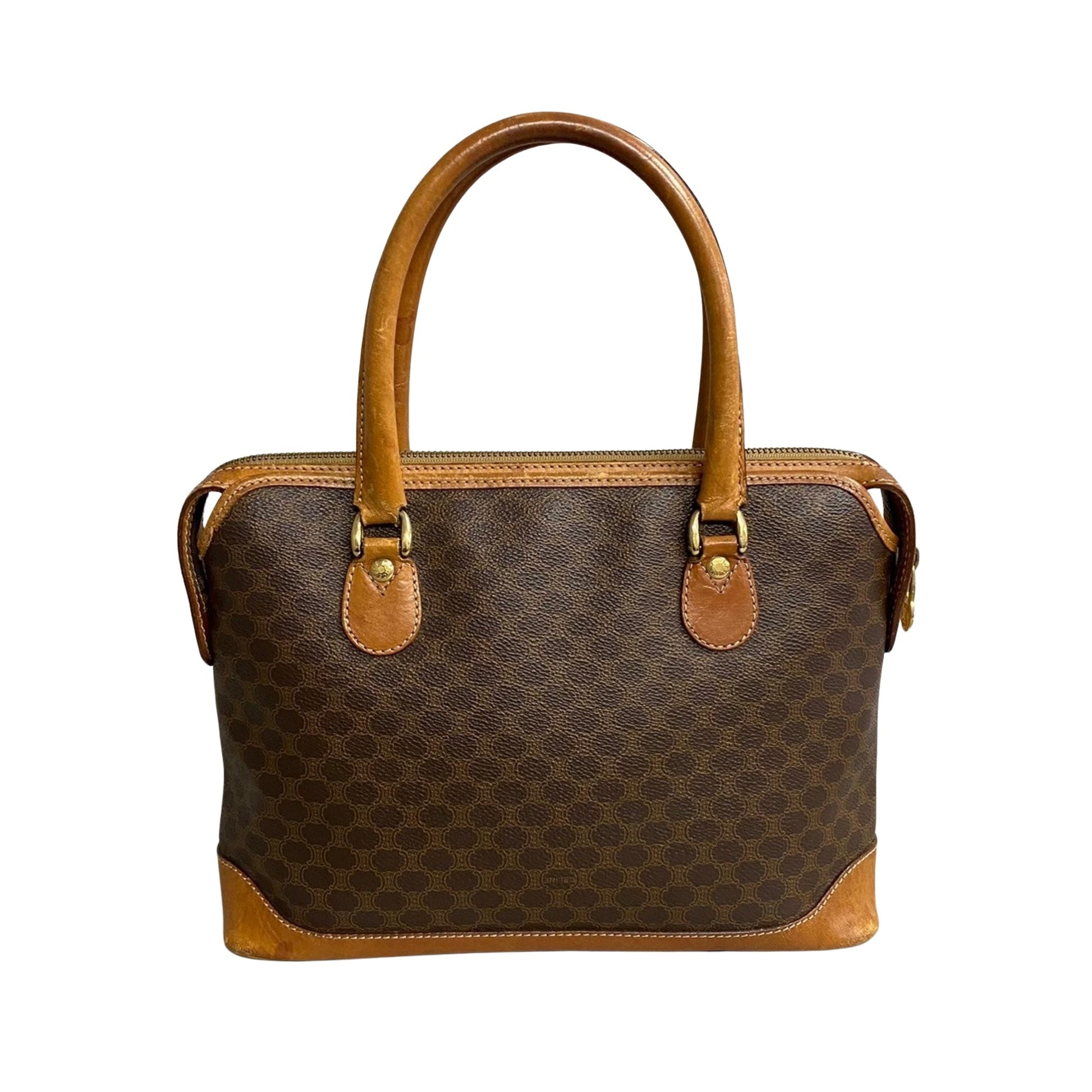 Céline Macadam, Brown, Canvas, handbag