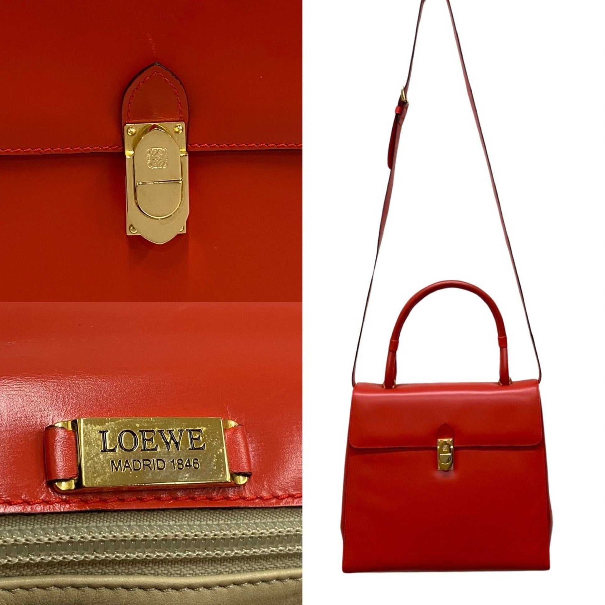 Loewe, Red, Leather, handbag