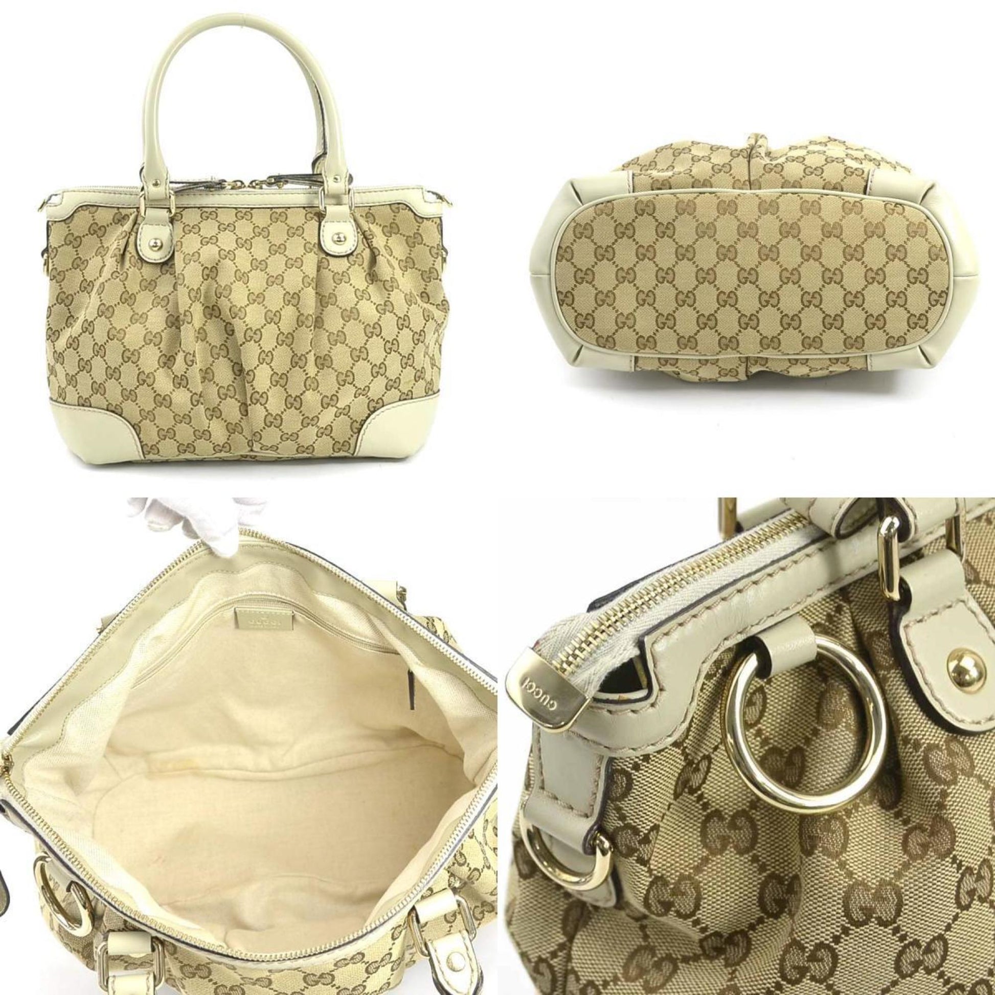 Gucci Sukey, Beige, Canvas, handbag