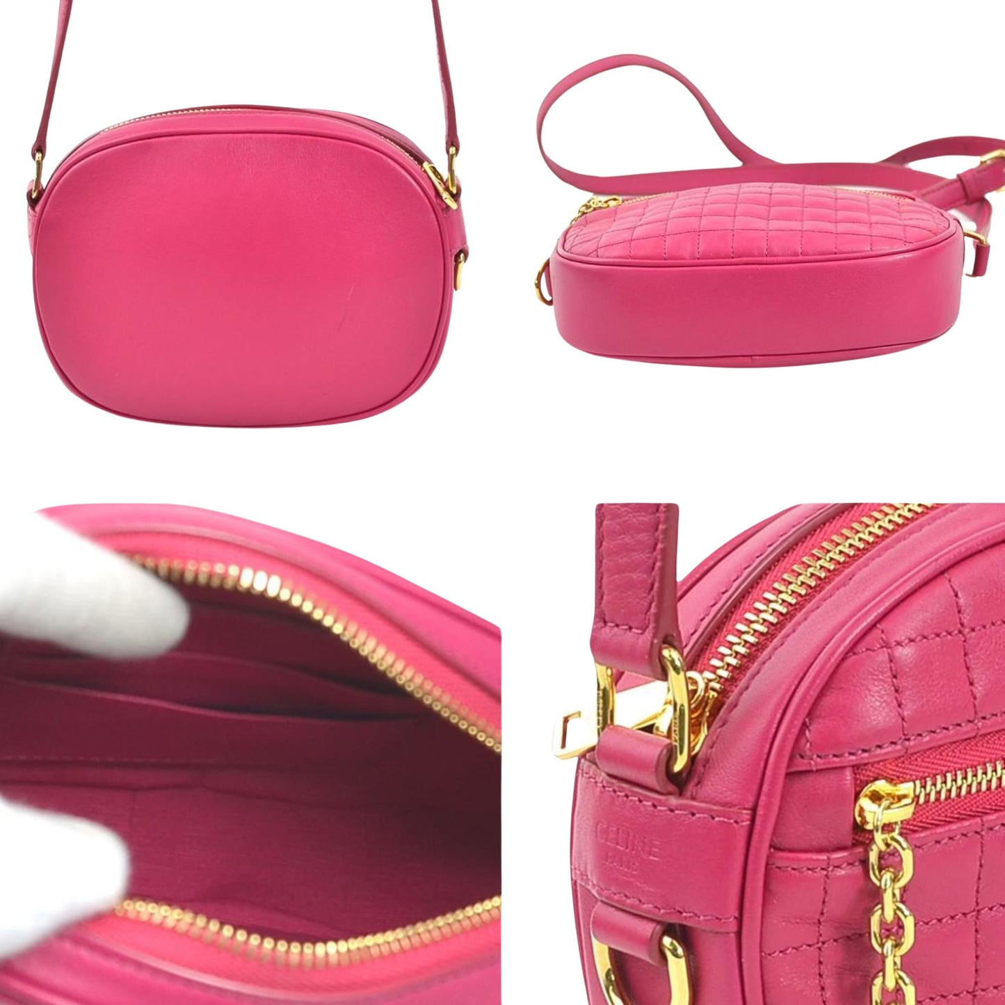 Céline, Pink, Leather, shoulder