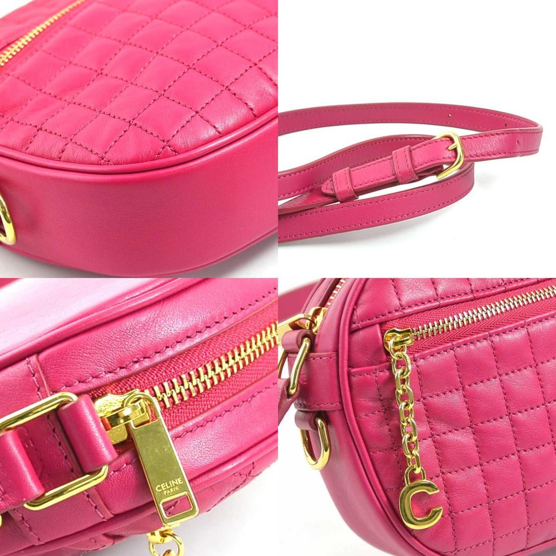 Céline, Pink, Leather, shoulder