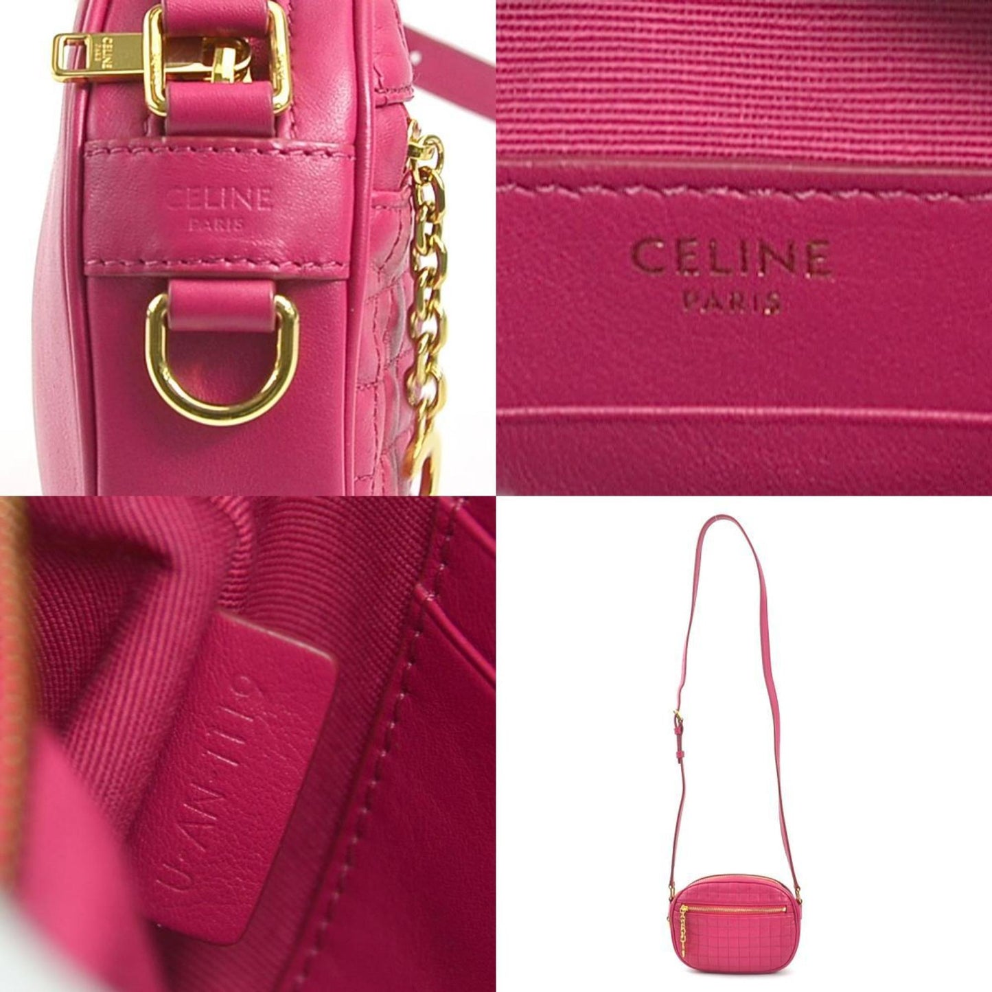 Céline, Pink, Leather, shoulder