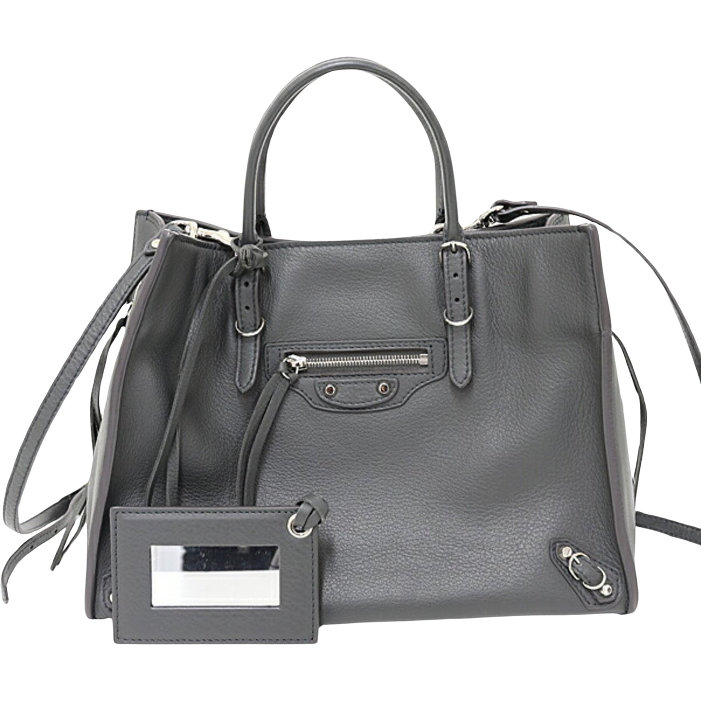 Balenciaga Papier, Grey, Leather, handbag