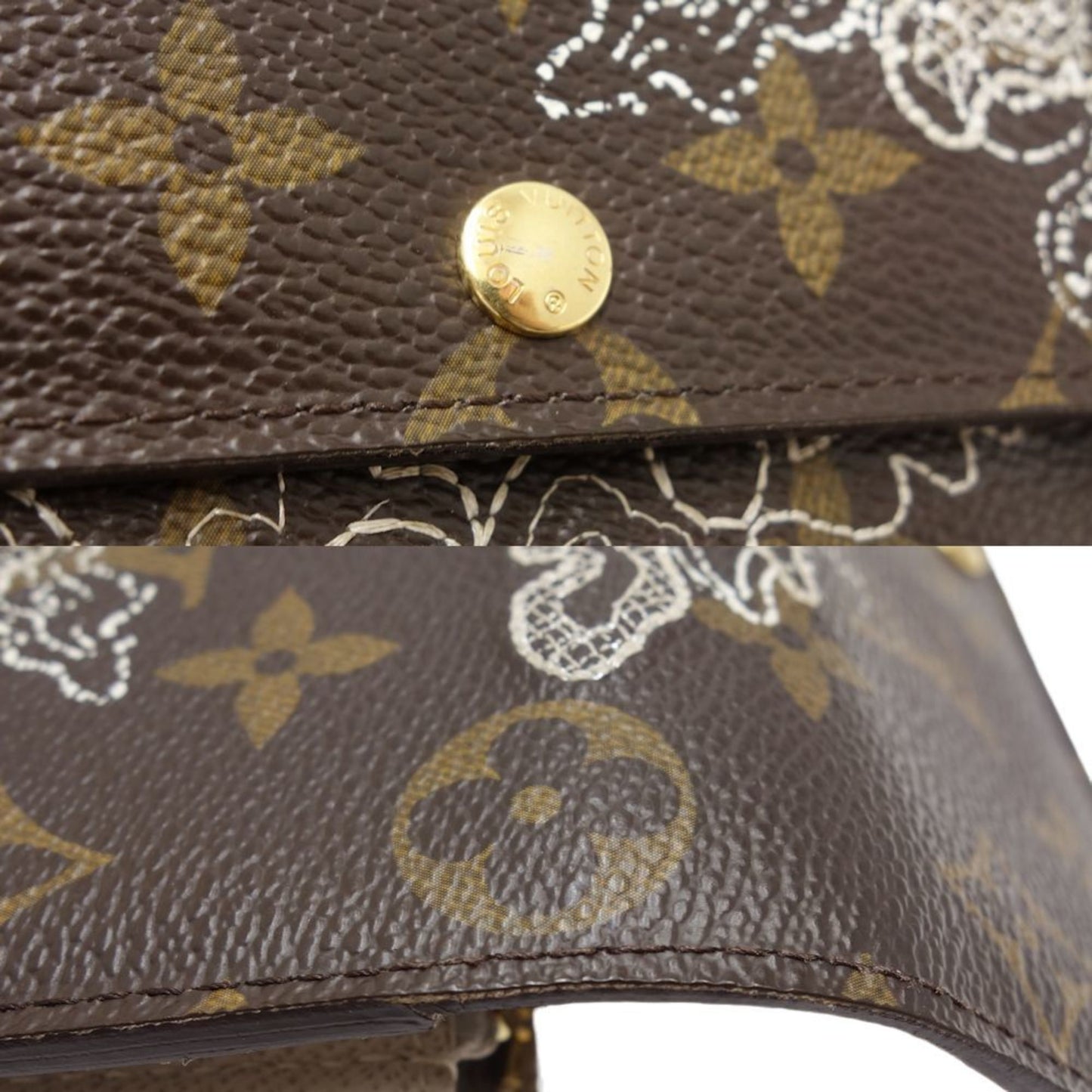 Louis Vuitton Sarah, Brown, Canvas, wallet