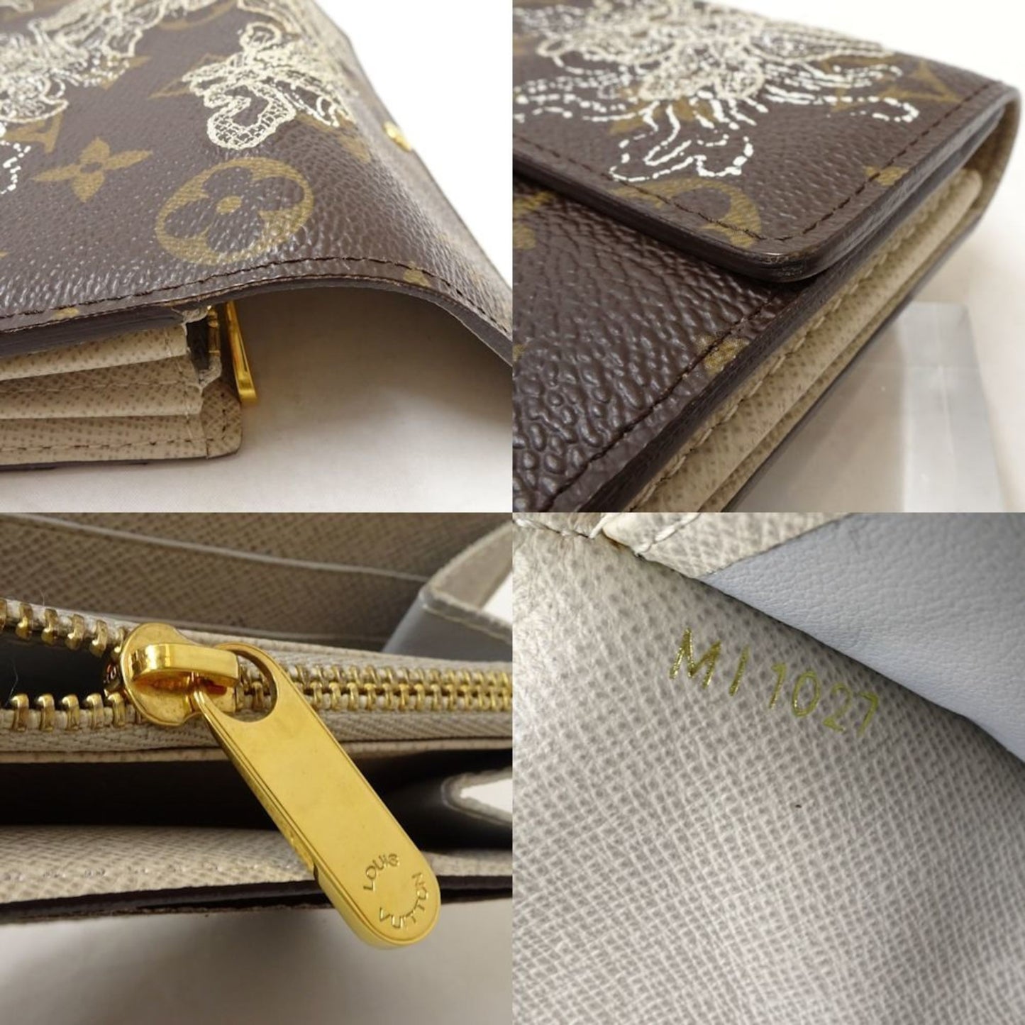 Louis Vuitton Sarah, Brown, Canvas, wallet