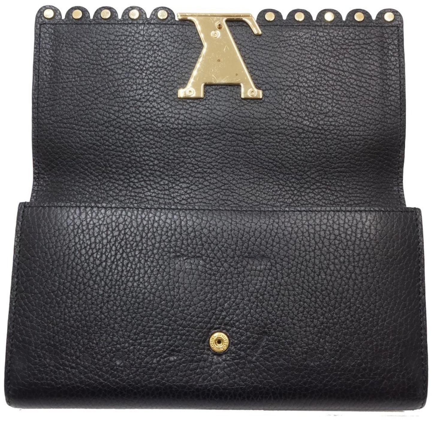 Louis Vuitton Capucines, Black, Leather, wallet