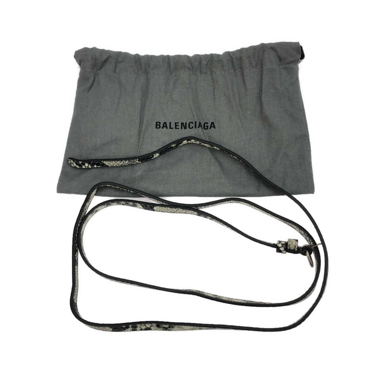 Balenciaga Hourglass Top Handle Bag Python Embossed Leather, GRAY, CALFSKIN, Handbag