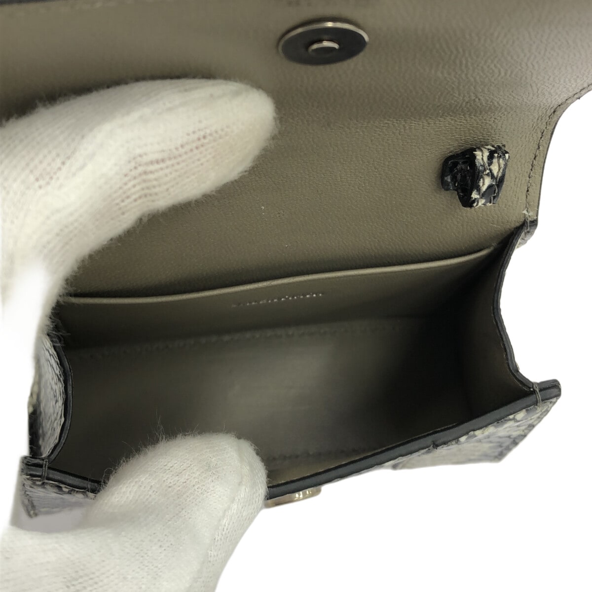 Balenciaga Hourglass Top Handle Bag Python Embossed Leather, GRAY, CALFSKIN, Handbag