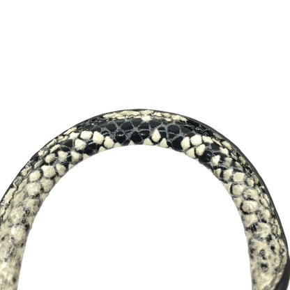 Balenciaga Hourglass Top Handle Bag Python Embossed Leather, GRAY, CALFSKIN, Handbag