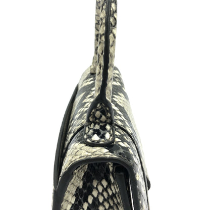 Balenciaga Hourglass Top Handle Bag Python Embossed Leather, GRAY, CALFSKIN, Handbag