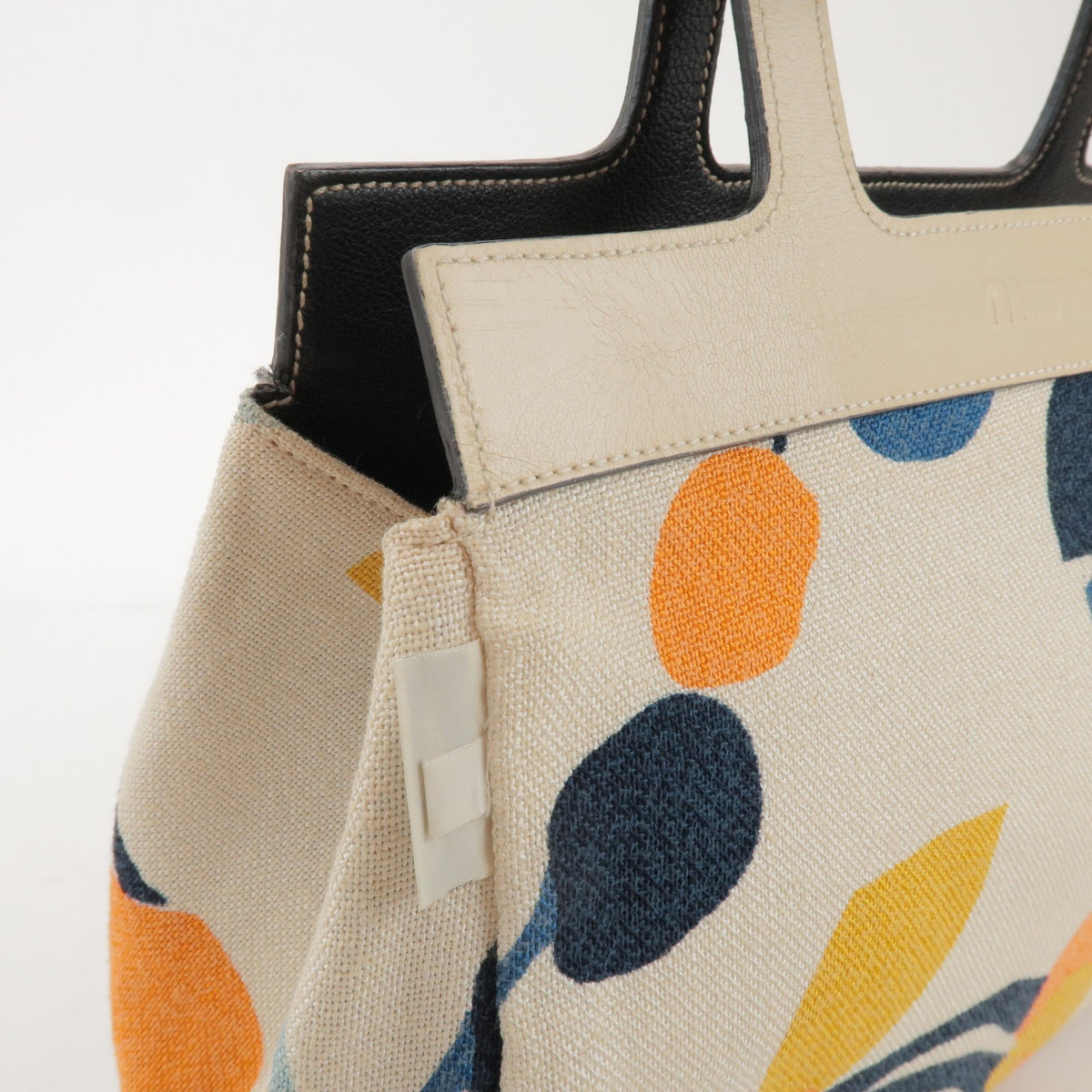 Miu Miu Vintage Leather, Beige, Canvas, Tote Bag