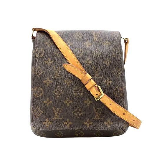 Louis Vuitton Musette Salsa, Brown, Canvas, shoulder