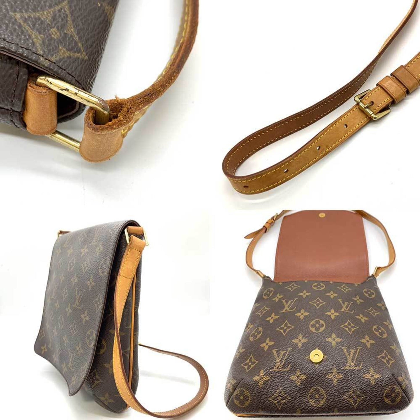 Louis Vuitton Musette Salsa, Brown, Canvas, shoulder