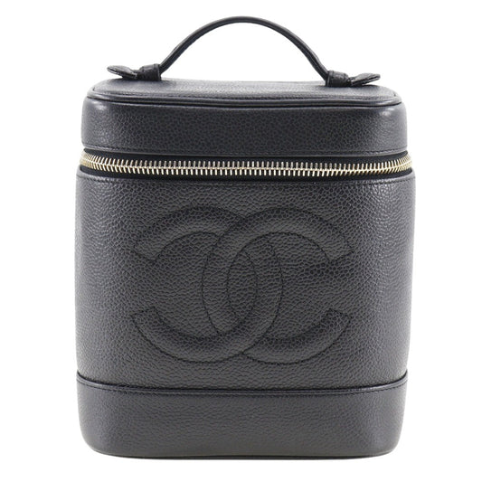Chanel Vanity, Black, Leather, handbag