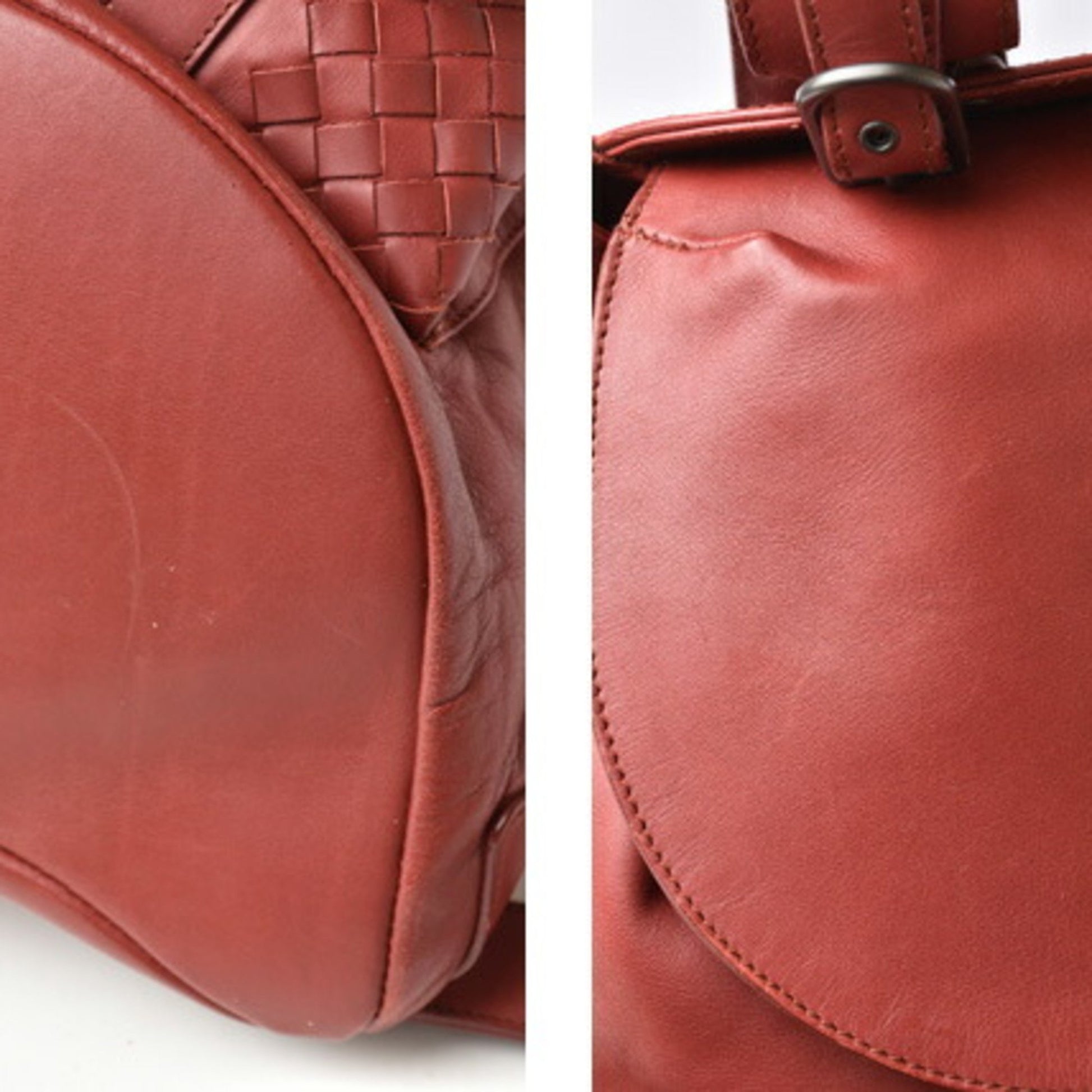 Bottega Veneta Intrecciato, Red, Leather, backpack