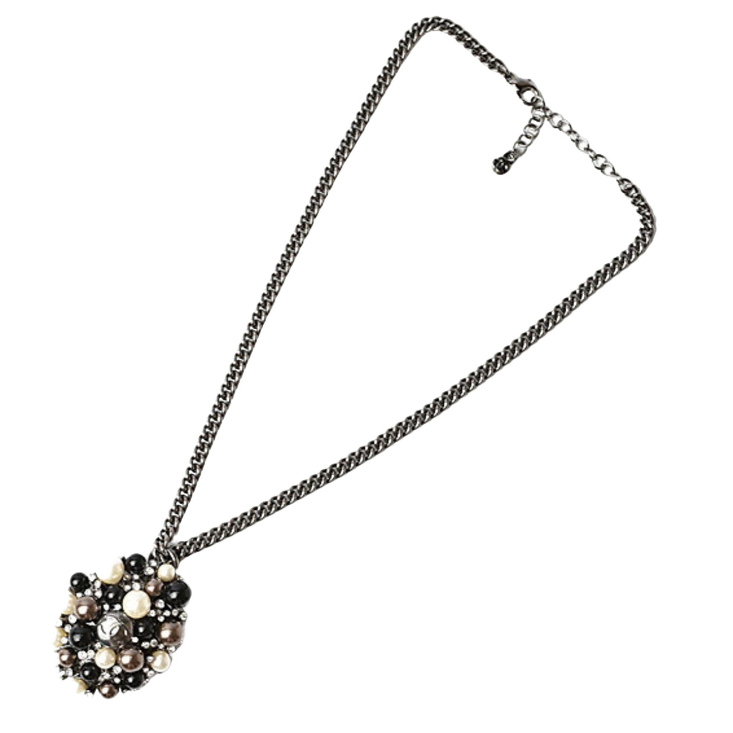 Chanel Coco Mark, Silver, Metal, necklace