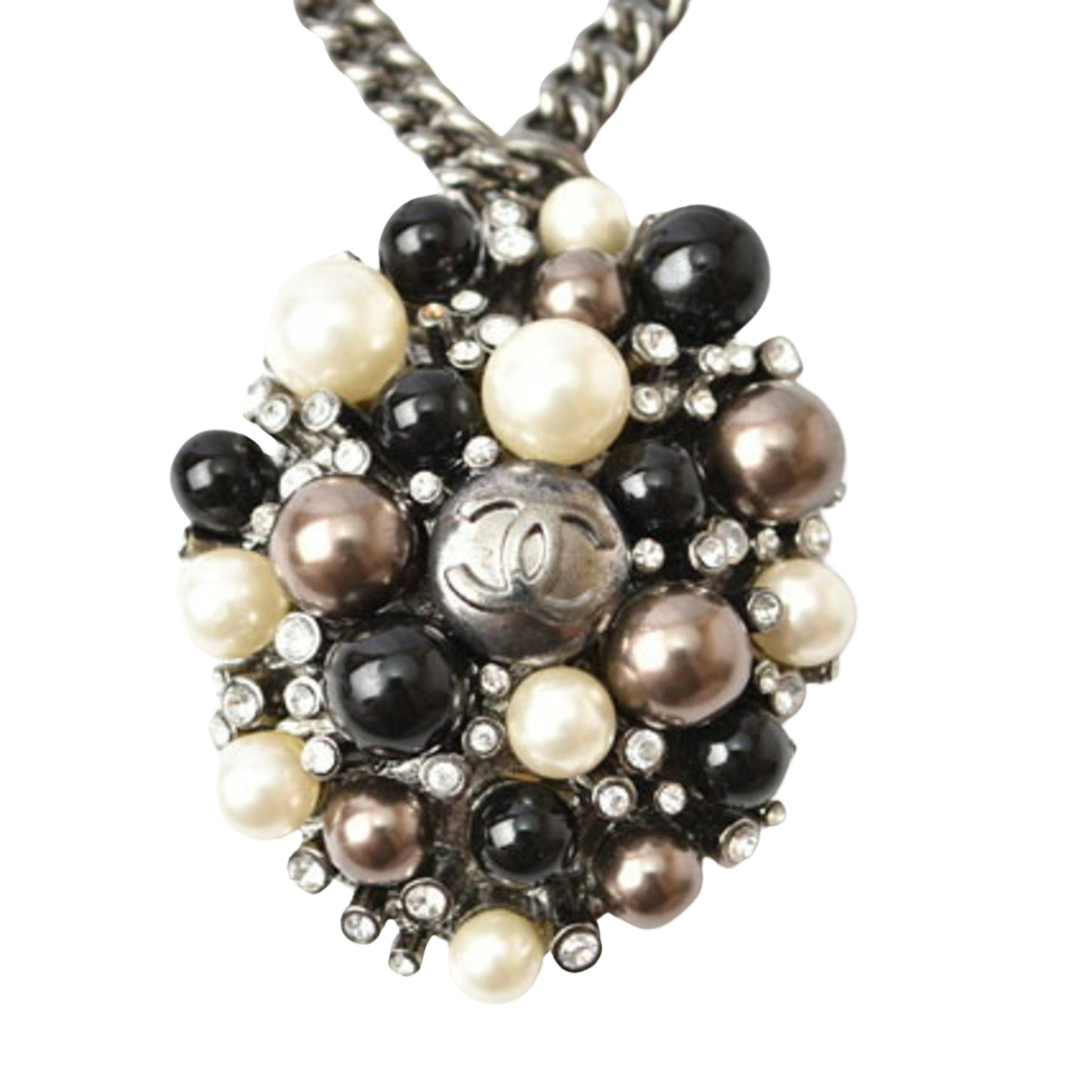 Chanel Coco Mark, Silver, Metal, necklace