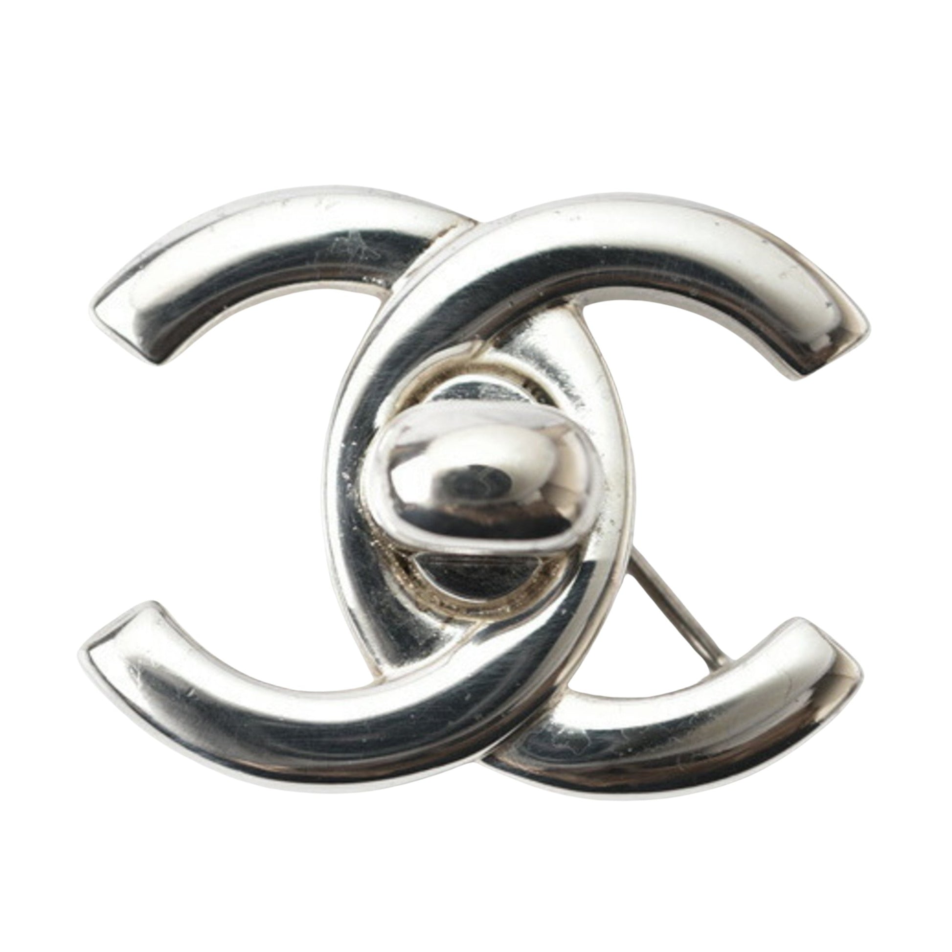 Chanel Coco Mark, Silver, Metal, brooch