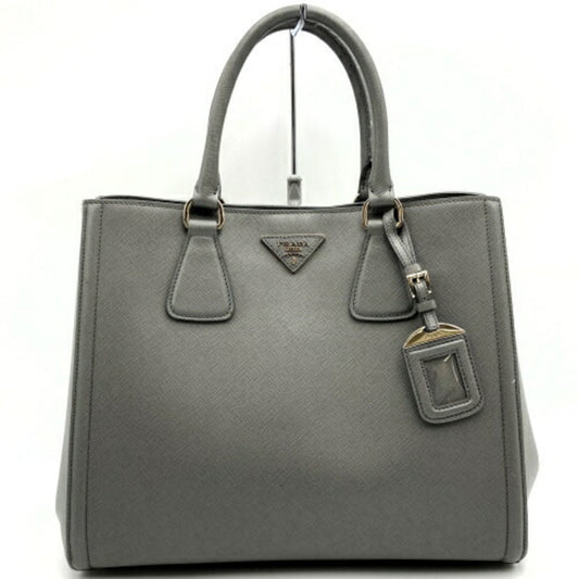 Prada Saffiano, Grey, Leather, handbag