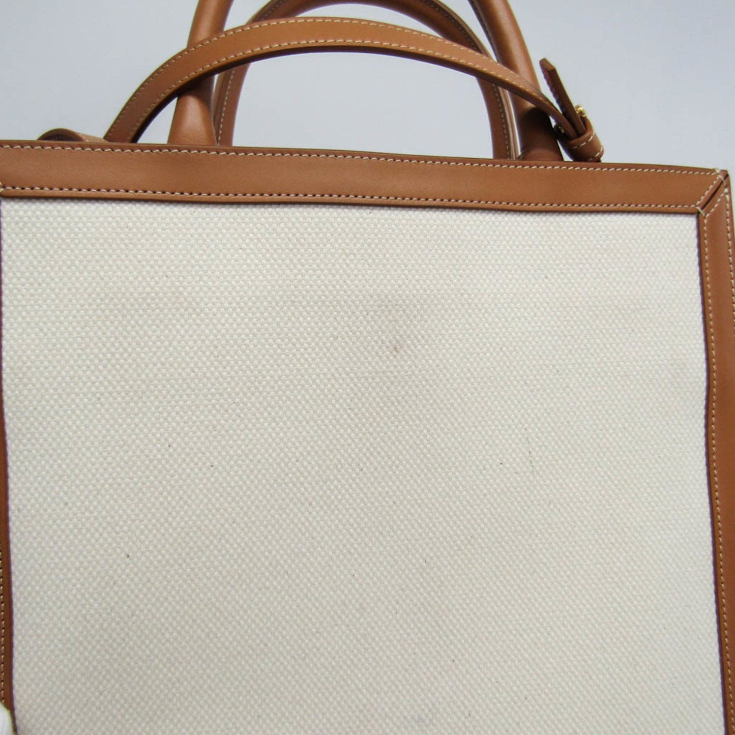 Céline Vertical Cabas, White, Canvas, handbag