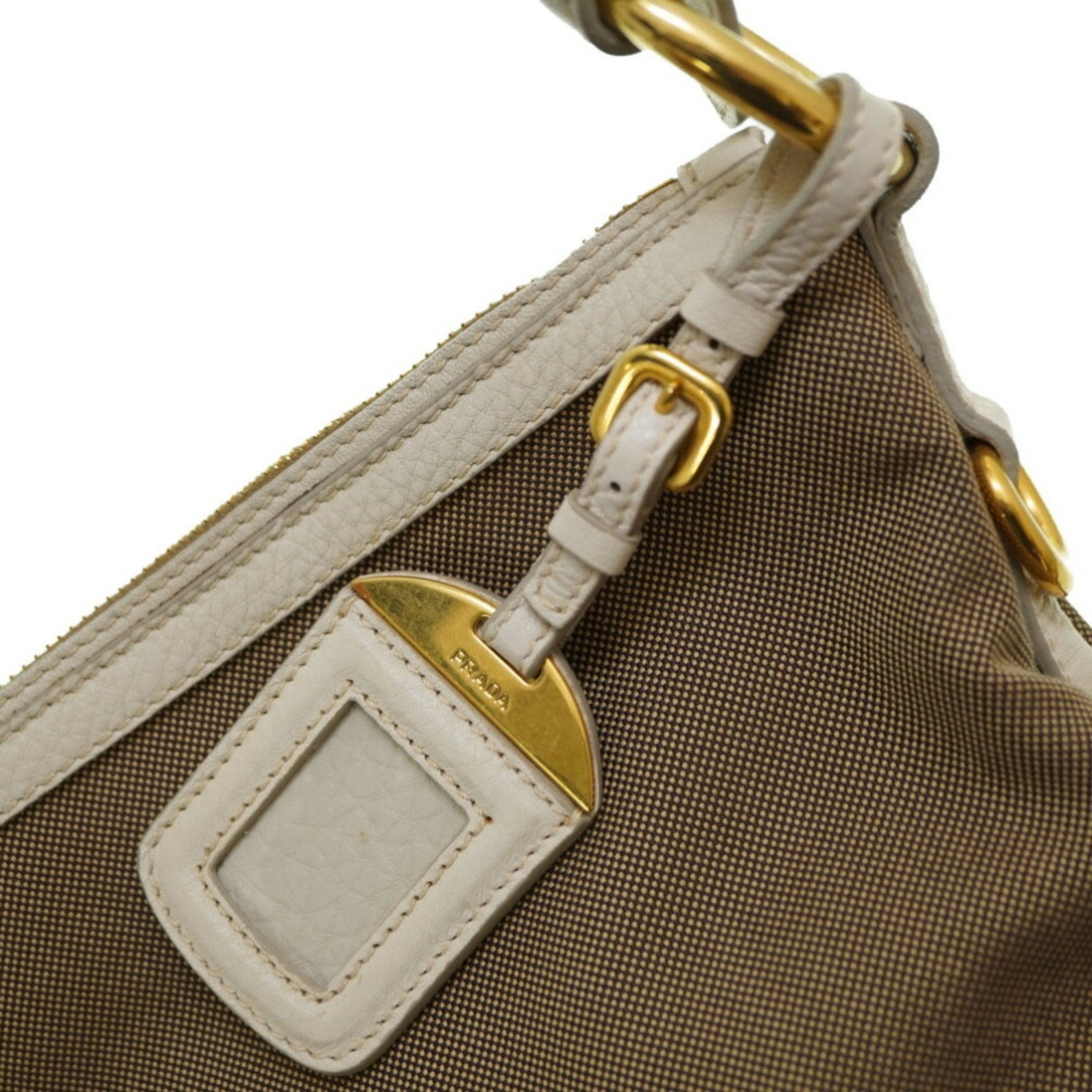 Prada --, Brown, Canvas, shoulder