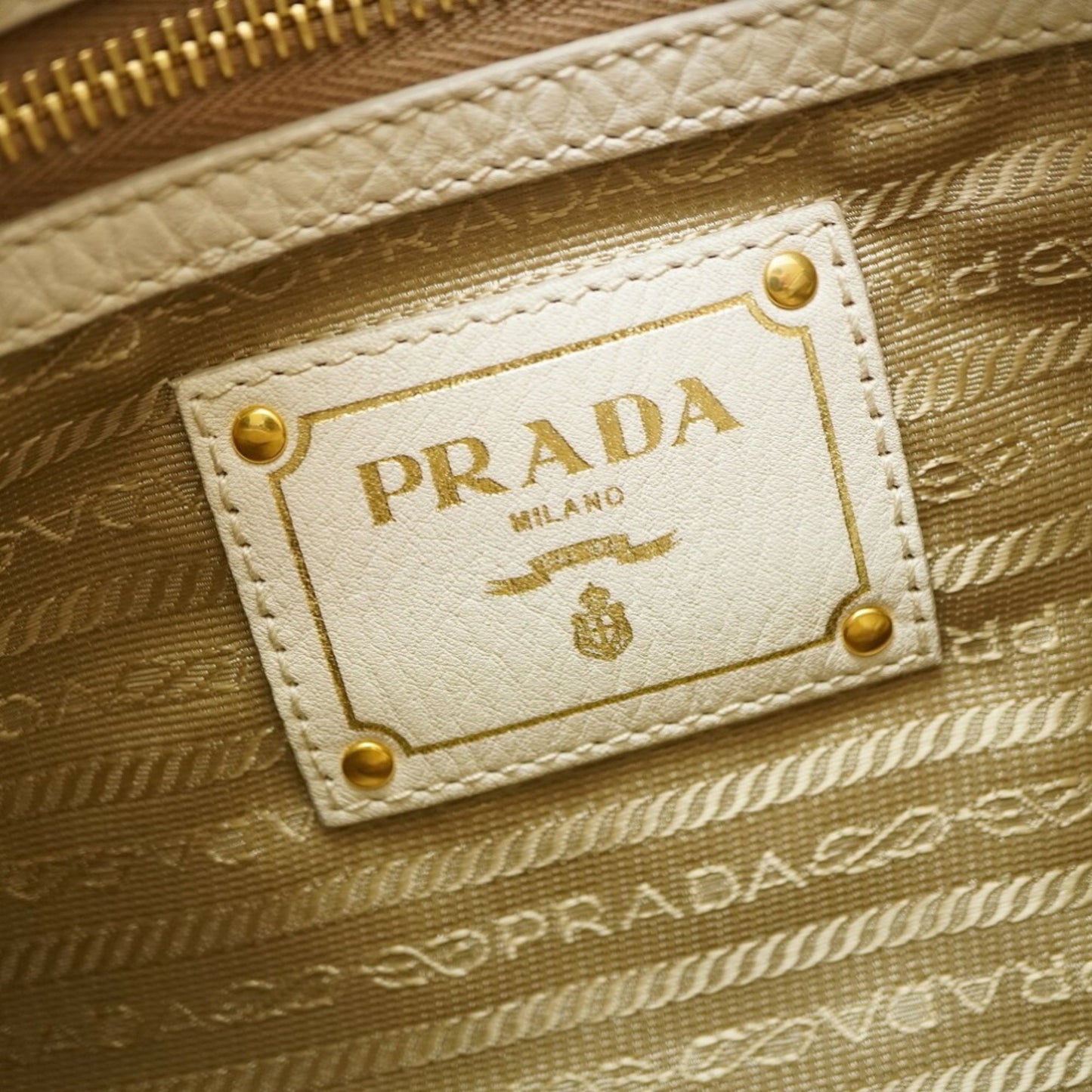 Prada --, Brown, Canvas, shoulder