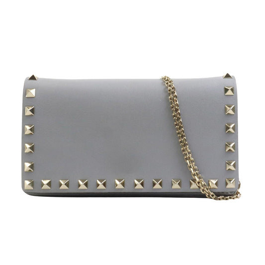 Valentino Garavani Rockstud, Grey, Leather, shoulder